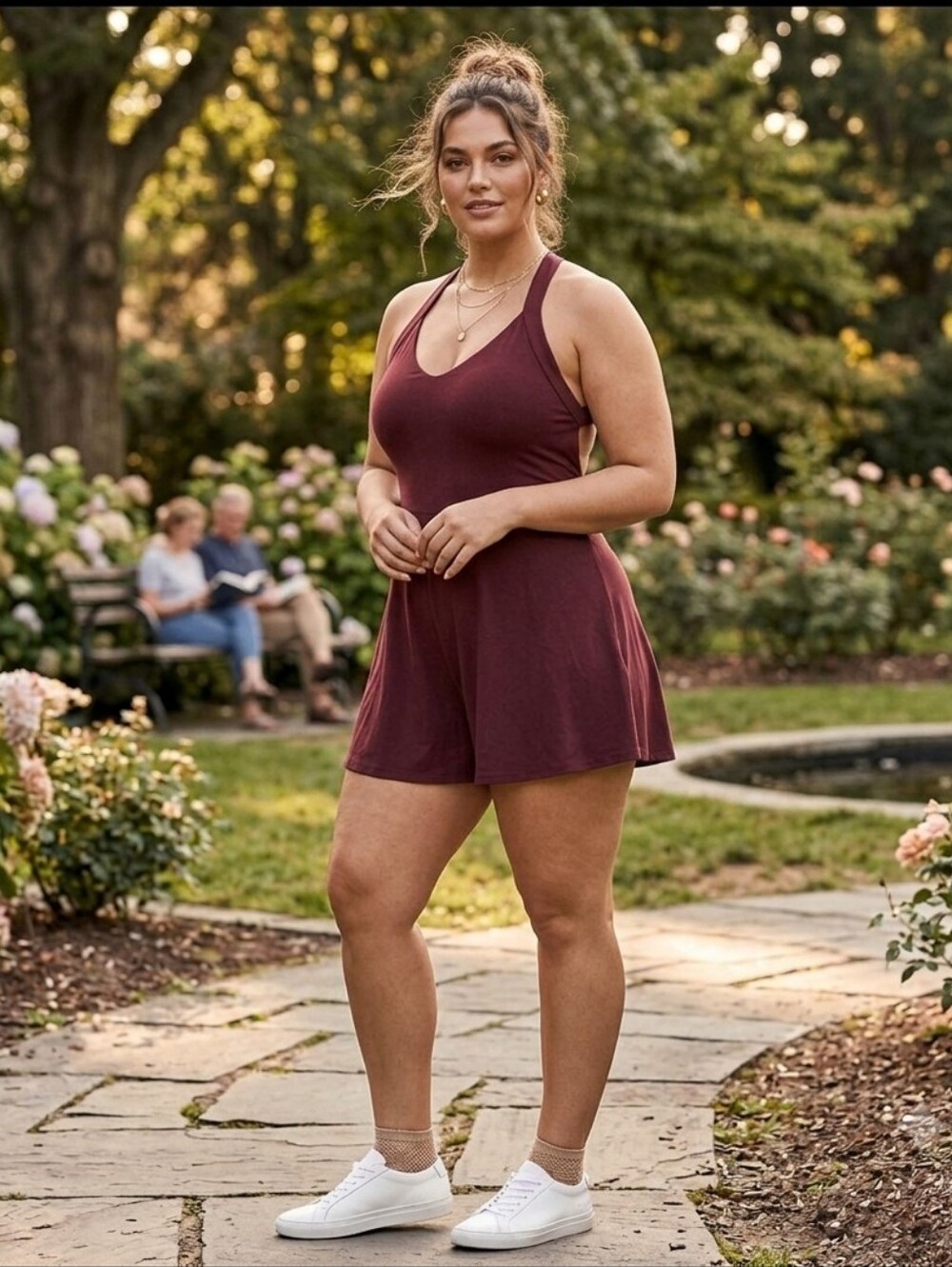Burgandy Halter Romper